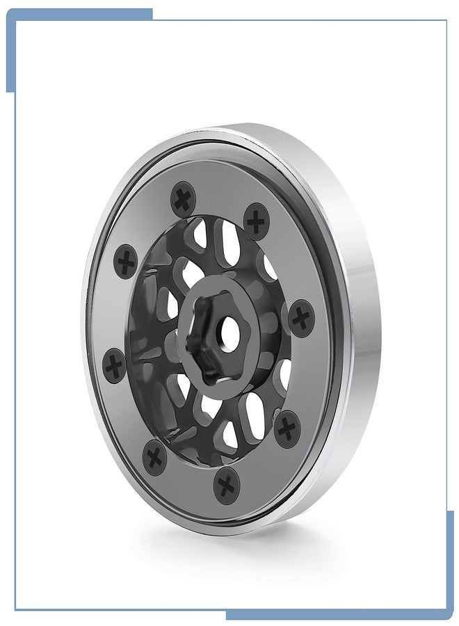 عجلات زوليكار المصنوعة من سبائك الألومنيوم، 4 قطع، مقاس 1.0، عجلات Beadlock مقاس 1.0 لسيارات التحكم عن بعد بمقياس 1/18 TRX4M و1/24 Axial SCX24، ترقيات العجلات، تيتانيوم - Image 4